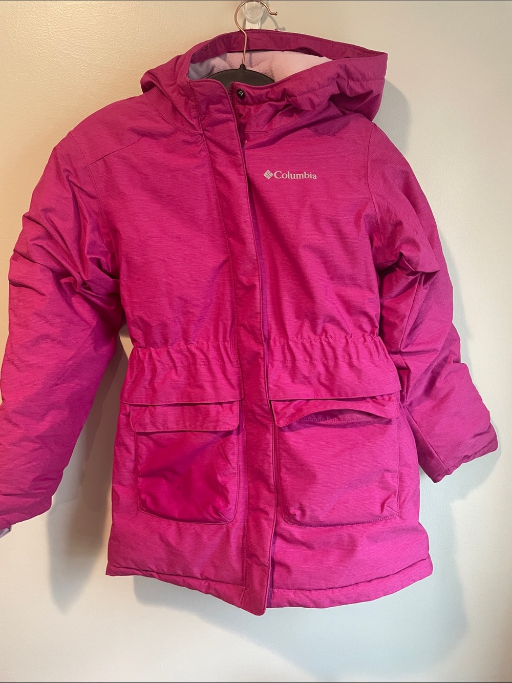 Columbia Girls' Bright Pink Hooded Puffer Jacket